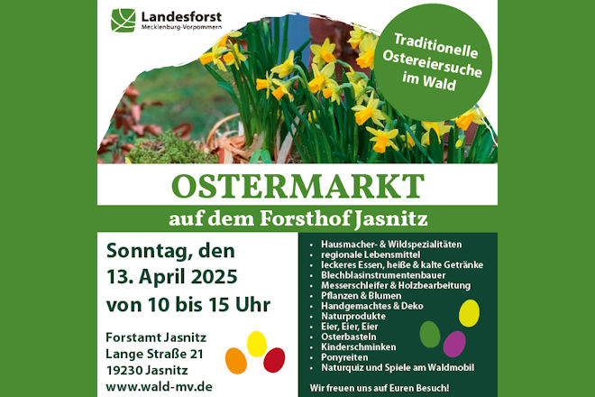 Hereinspaziert zum Ostermarkt auf dem Forsthof in Jasnitz 2025!