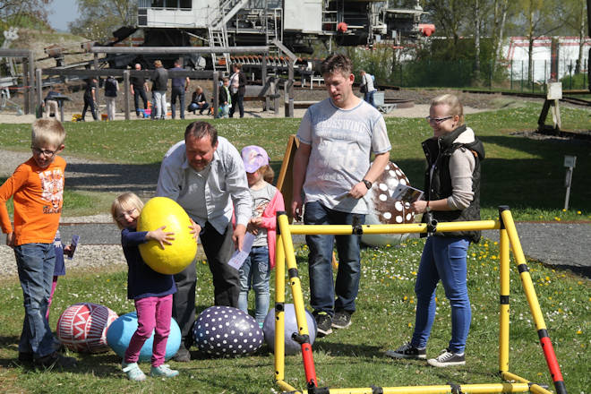 Impressionen von der Ostereier-WM im Themenpark Kohle & Energie beim Frühlingserwachen in Borken (Hessen)