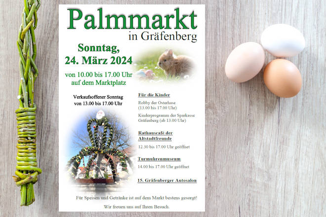Herzlich Willkommen zum Palmmarkt in Gräfenberg 2024!